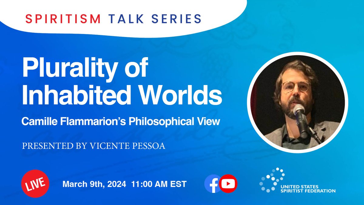 USSFederation's tweet photo. LIVE ON SATURDAYS 11 AM ET | Tune in to Youtube or Facebook. Bring your questions and interact with the participants. 

We have over 150 talks on a wide variety of topics on YouTube. #LearnSpiritism https://t.co/F6s4UYbAdr