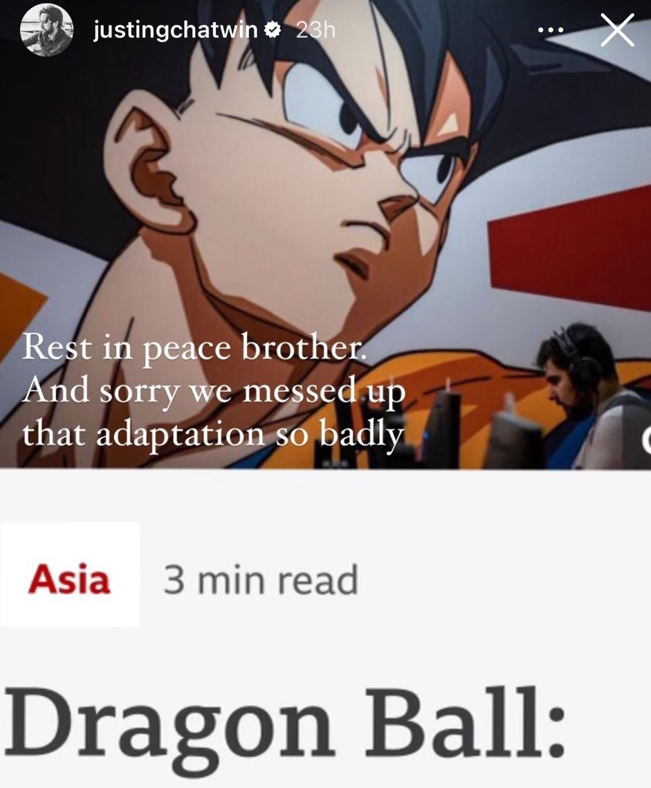 Extralongdokkan's tweet image. The actor who played Goku in Dragon Ball Evolution just posted this about Akira Toriyama.