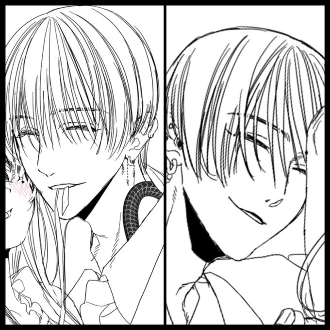 髪の毛の流れを書くのが大層好きなのですが ハイライト無しの真っ黒髪にすると見えなくなるので これが見えるのは線画段階だけですね の供養 