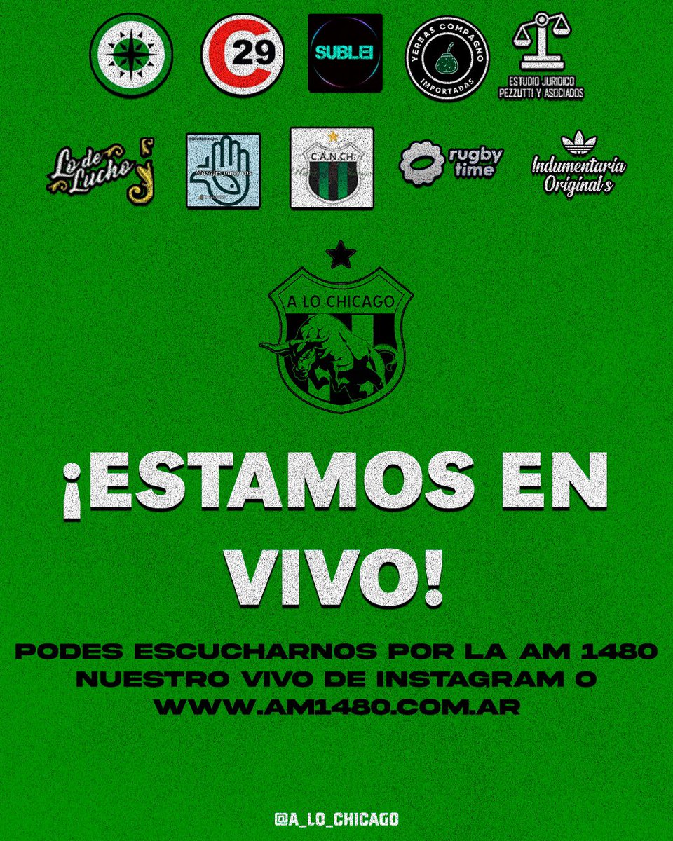 A_Lo_Chicago's tweet photo. #ALoChicago / #Programa131
🚀AIRE!
💚🖤Arriba que HOY JUEGA CHICAGO. El sábado se arranca en la 1480
⚽️Vamos con la previa de la fecha, todo lo que tenes que saber del partido ante Deportivo Madryn y mucho más
https://t.co/9ImCG6ypt9 https://t.co/jbCgMhnUzb