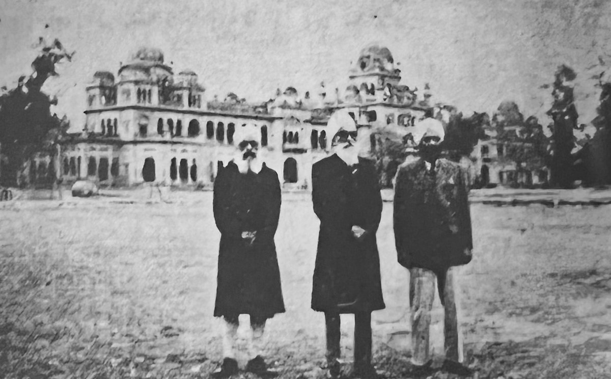 Professor Sahib Singh, Bhai Jodh Singh and Dr Inder Singh at the Khalsa College, Amritsar., c.1970.