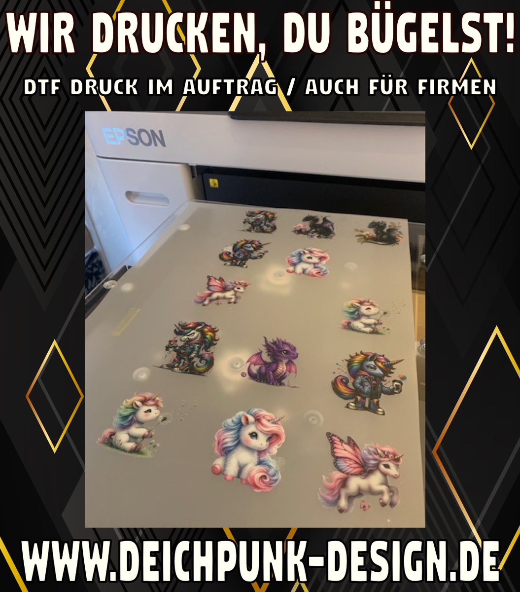 DeichpunkDesign's tweet photo. DTF Foliendruck im Auftrag. Für Privatkunden als Kleinabnehmer, wie für Firmen! 
https://t.co/U6xBXZG1f3
#DTF #printondemand #epsonfc2200 #epson #teamepson #bügelsticker #buisiness https://t.co/jb2CfZhReh