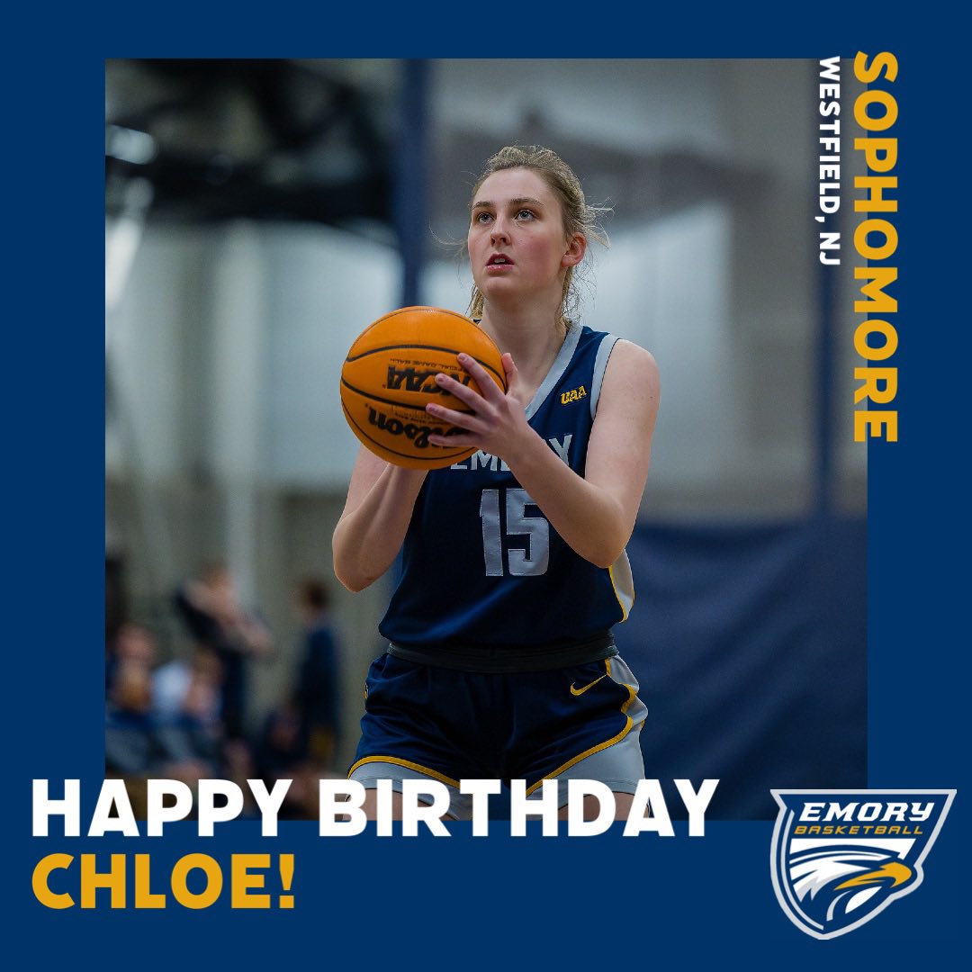 About to have lots of bdays in the Emory WBB family, wishing a big happy birthday to sophomore Chloe Kreusser!! Hope you have a great day 🥳🥳 @ChloeKreusser