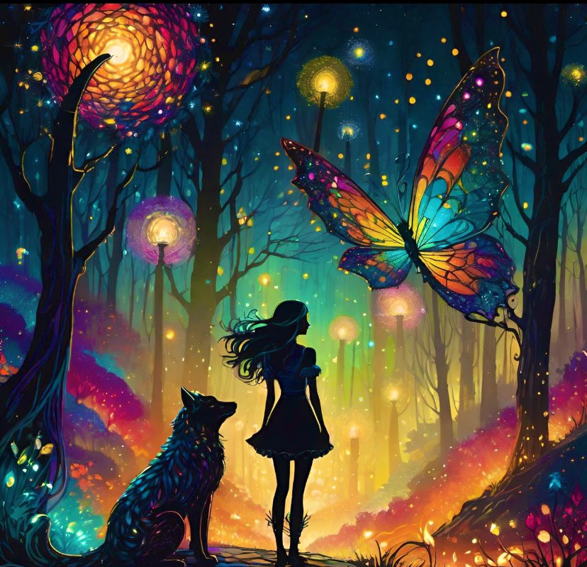 Discovery of a magical butterfly 🦋✨ #fantasy #magical #fairytale #art #artist #illustration #painting