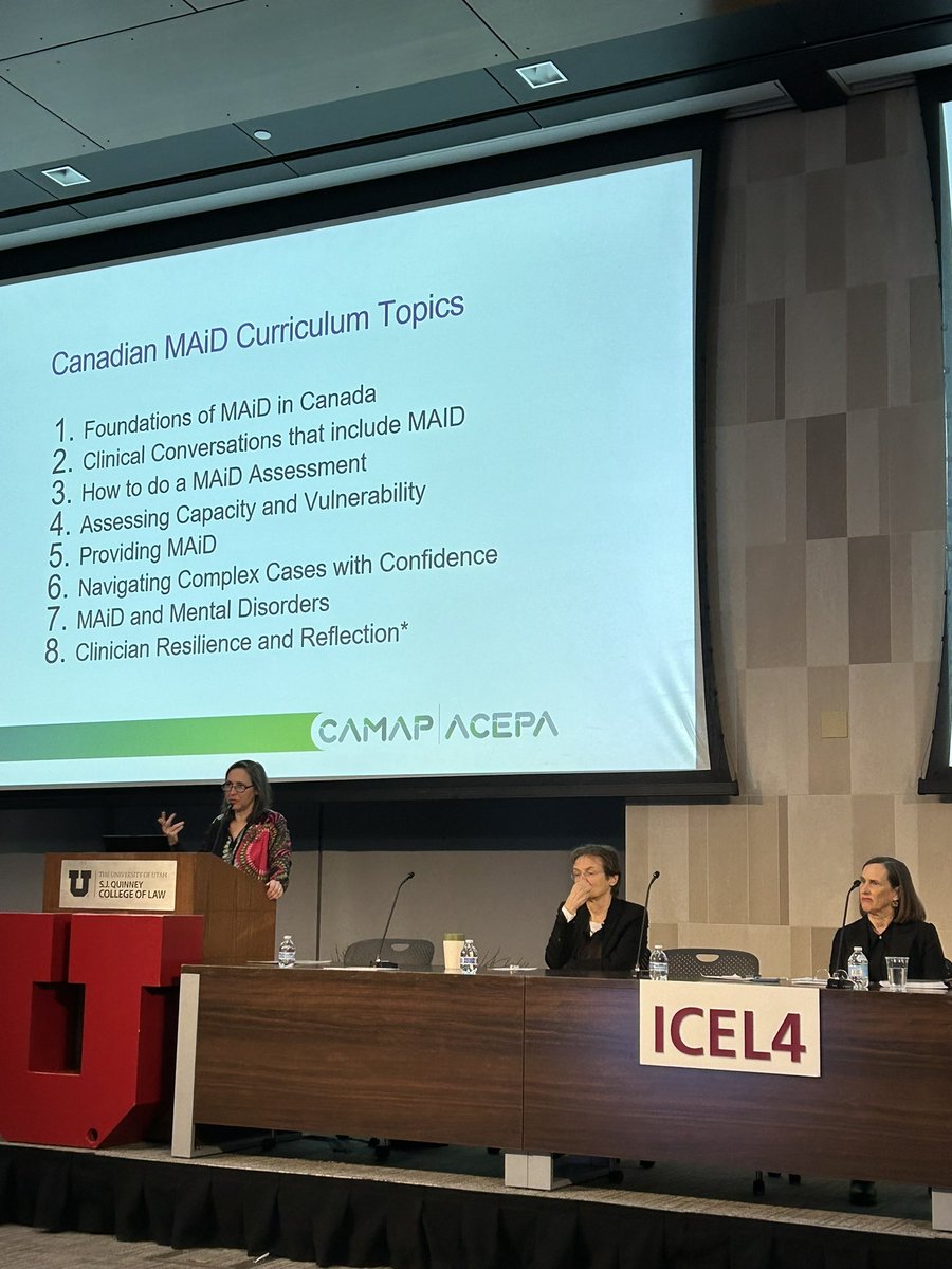 National #MAiD training program from #CAMAP presented by @DocSGreen. Comprehensive process of development of training in Canada. Particularly interested in the discussion of practitioner resilience #Icel4 #assisteddying. @WillmottLindy to follow on Australian training