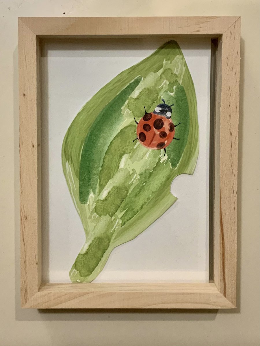 てんとう虫のイラストから栞を作ってみました

葉っぱの形を虫食いっぽく切ったところがお気に入りポイントなので、飾るかちゃんと本に挟んで使うか悩んでる…

#昆虫
#イラスト