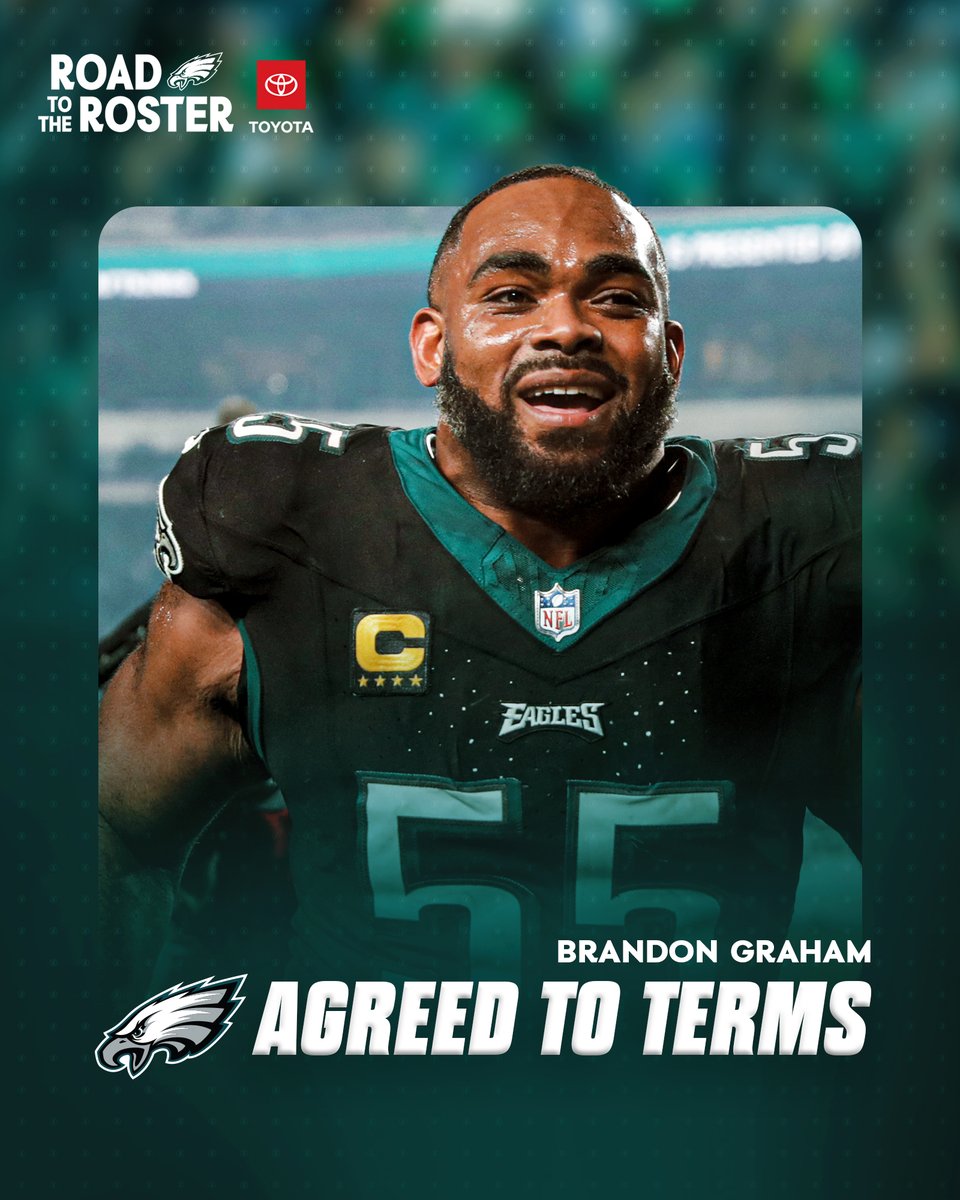 BG IS BACK ‼️ We've agreed to terms with DE Brandon Graham on a one-year contract extension.

<a href="/Toyota/">Toyota USA</a> | #FlyEaglesFly