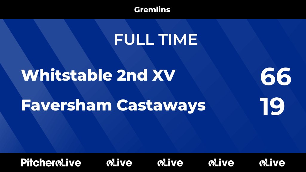 FULL TIME: Whitstable 2nd XV 66 - 19 Faversham Castaways
#WHIFAV #Pitchero
pitchero.com/clubs/whitstab…