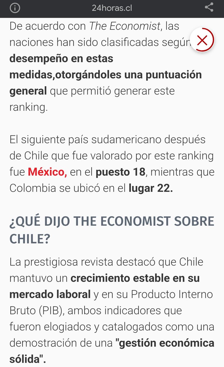 matmeyer85's tweet photo. Recién me entero hoy de que The Economist clasificó a Chile como la mejor economía de Latinoamérica el 2023 y la séptima del mundo por su gestión económica, mercado laboral, etc

No vi mucha cobertura sobre esta noticia en Diciembre (cuando salió el informe). Ustedes? https://t.co/35rezGlYd4