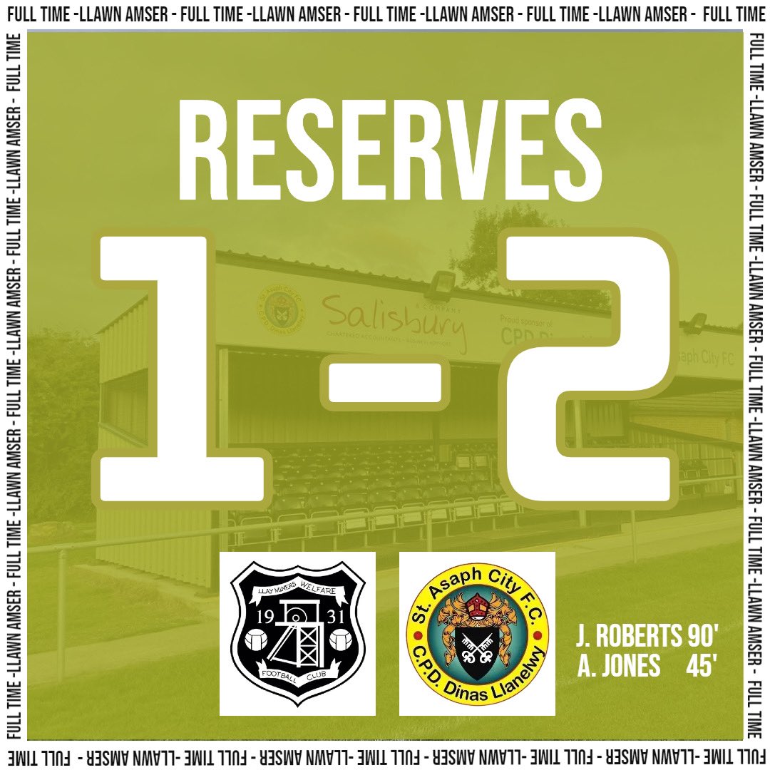 StAsaphFC's tweet image. The Reserves take the 3 points away @Llay_WelfareFC this afternoon
