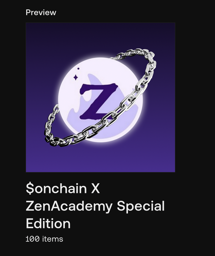 We're thrilled to be running a giveaway in our discord server at the moment for a limited edition NFT that will give holders a boost in an upcoming @onchaincoin token drop on Base, via Farcaster. We're big fans of both Base and Farcaster at ZenAcademy. The future is onchain 🫡