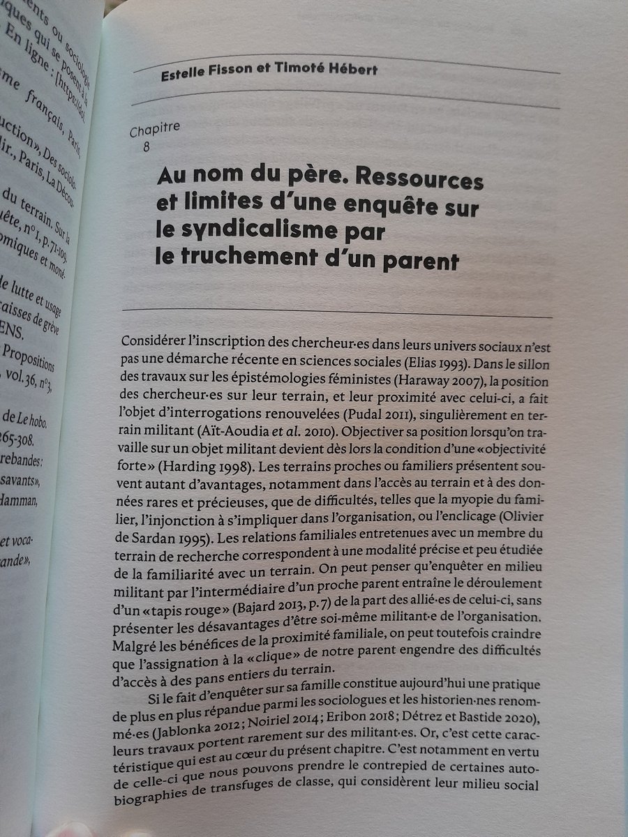 Tout beau tout chaud, l'ouvrage Enquêter sur les relations professionnelles vient de sortir. J'y ai coécrit un article où je reviens sur les conditions de mon entrée sur le terrain à la CGT. C'est aussi un hommage à Edgard, un oncle très cher à mon coeur.
