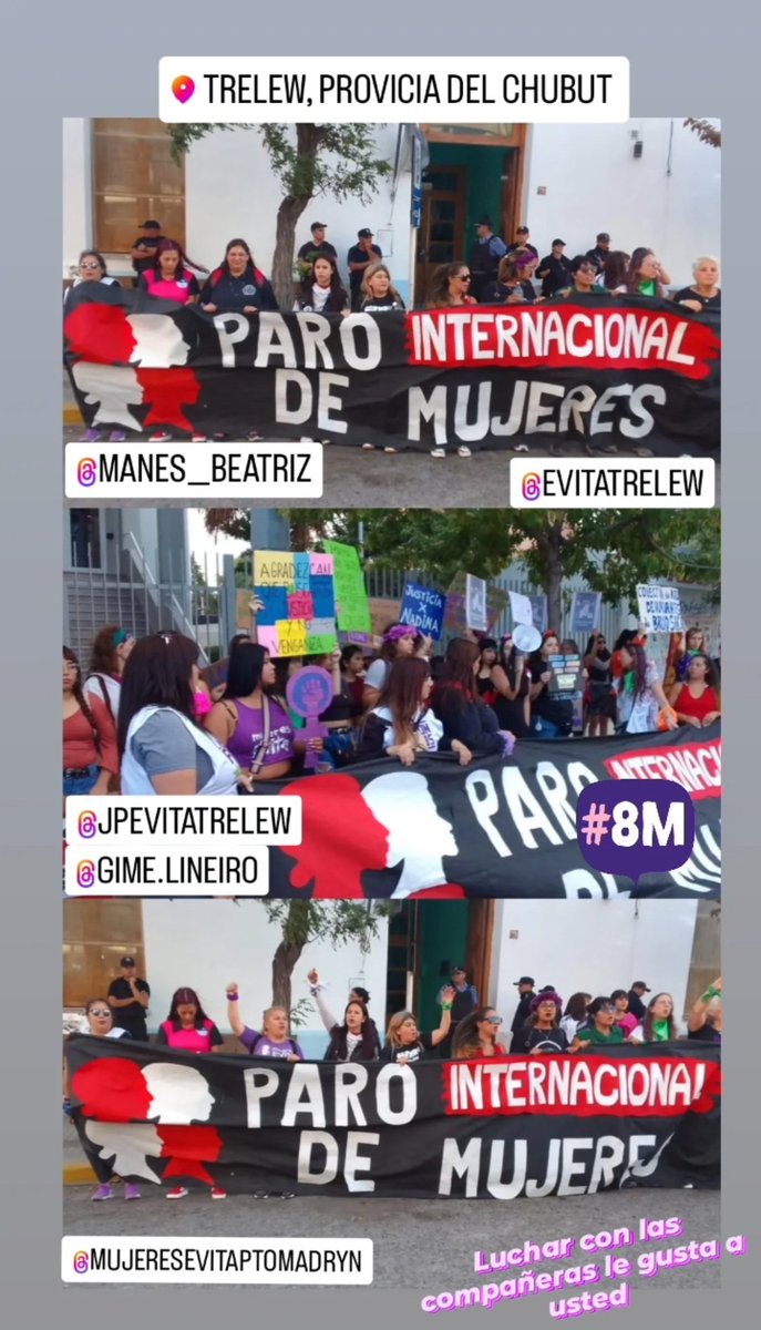 JuventudTTT's tweet photo. 8M | CONTRA LA POLÍTICA DEL HAMBRE PARAMOS.

Mujeres Evita Trelew, Rawson y Puerto Madryn copamos las calle de la ciudad de Trelew/Chubut.

@mujeresevita https://t.co/qgENqXPGj7
