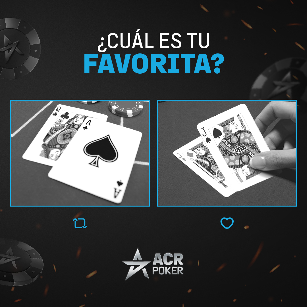 AcrPokerLatam's tweet photo. 🃏 SORTEO 🃏

3 TICKETS de US$16.50

1 🎟️ en FB 👉 https://t.co/JIOQMXUjZp
1 🎟️ en IG 👉 https://t.co/Wh07RwCYBQ
1 🎟️ aquí👇

¿Qué manos elegirías para enfrentar a tu rival? + Nick + ❤️🔄 

——
#ACRpoker #ACR #LATAM #sorteo https://t.co/uHfYAXcjWe