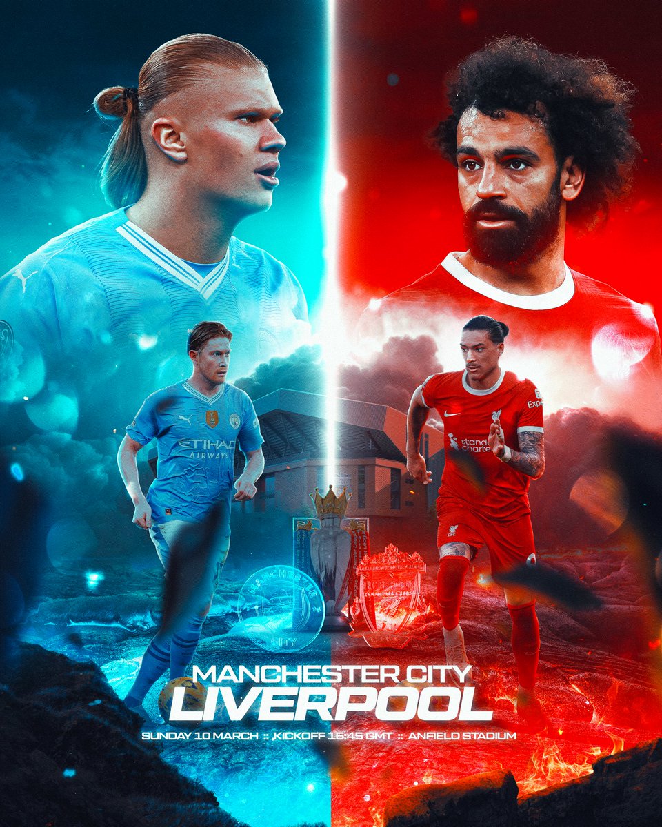 MATCH OF THE SEASON 🔴🔵 Manchester City travel to Anfield tomorrow to take on Liverpool in a late-season battle to decide the Premier League winner. Liverpool have a 1 point advantage at the top but a draw could see Arsenal jump to the top. Who will win the prem?