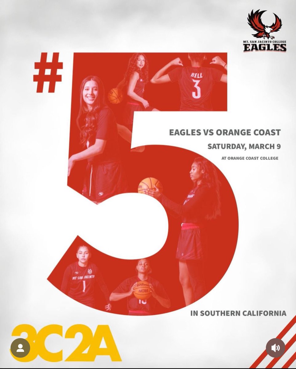 🚨GAMEDAY🚨 The Lady Eagles will be on the road today to take on #4 Orange Coast College at 7pm in their gym. The winner advances to the 3C2A State Elite Eight. Come out and support if you can. #goladyeagles #eaglemindset #gameday #bleedred