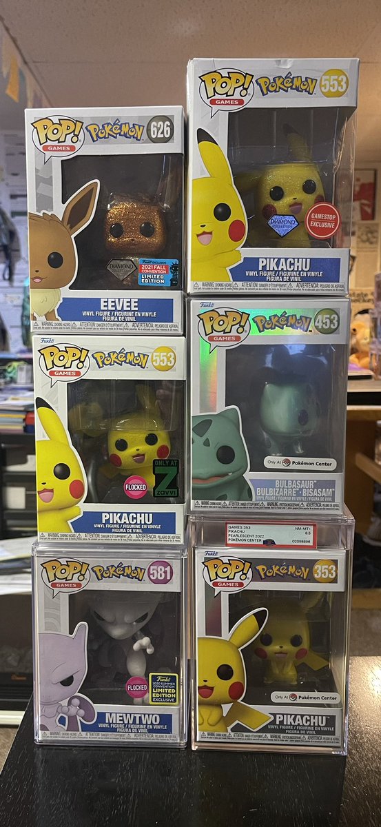 🚨🖤FUNKO SALE🖤🚨

Pikachu Diamond—$10
Eevee Diamond—$35
Pikachu Flocked—$15
Bulbasaur Pearlescent—$45
Mewtwo Flocked—$50
Pikachu Pearlescent PSA 8.5—$325

All prices shipped

RTs Appreciated 🙏

#Pokemon