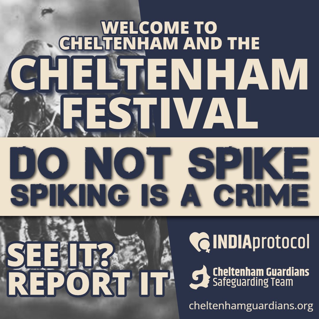 With the #CheltenhamFestival just around the corner we're gearing up for an extra and extended shift on #GoldCup Friday. We'll have an enhanced team out between 8pm and 4am. We look forward to visitors to #Cheltenham respecting our town, its citizens and each other.