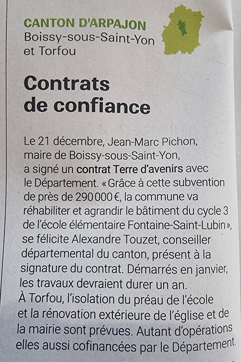 TOUZETalexandre's tweet photo. Dans le mag. du @CDEssonne, retrouvez des actions qui animent mon quotidien d'élu : prévention dans les collèges sur les violences dans les jeunes couples, dialogue interreligieux et soutiens aux communes du #CantonArpajon (#boissysoussaintyon et #torfou).
#cantonarpajonlardy https://t.co/vO03tmRylW