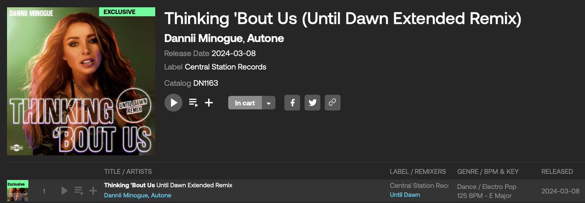 BootedGay71's tweet photo. #NewRelease #BeatPort #Exclusive #DanniiMinogue #Autone #ThinkingBoutUs #UntilDawnExtendedRemix
Absolutely FABULOUS 🥰
Buy: https://t.co/h4B6Ud3e7p
@DanniiMinogue @Autonemusic @untildawnremix @beatport @CentralStnAUS thank you for another amazing treat 😘 https://t.co/BVMn4gctHI