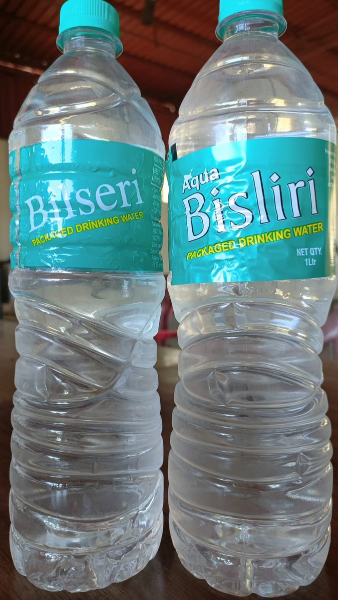 holyspirit123's tweet image. @BisleriZone Today I found 2 similar water brands having BSI and FSSAI license number. How is it possible to get all with counterfeit or similar to the brand? #packaging #duplicacy #waterbottle #trademark