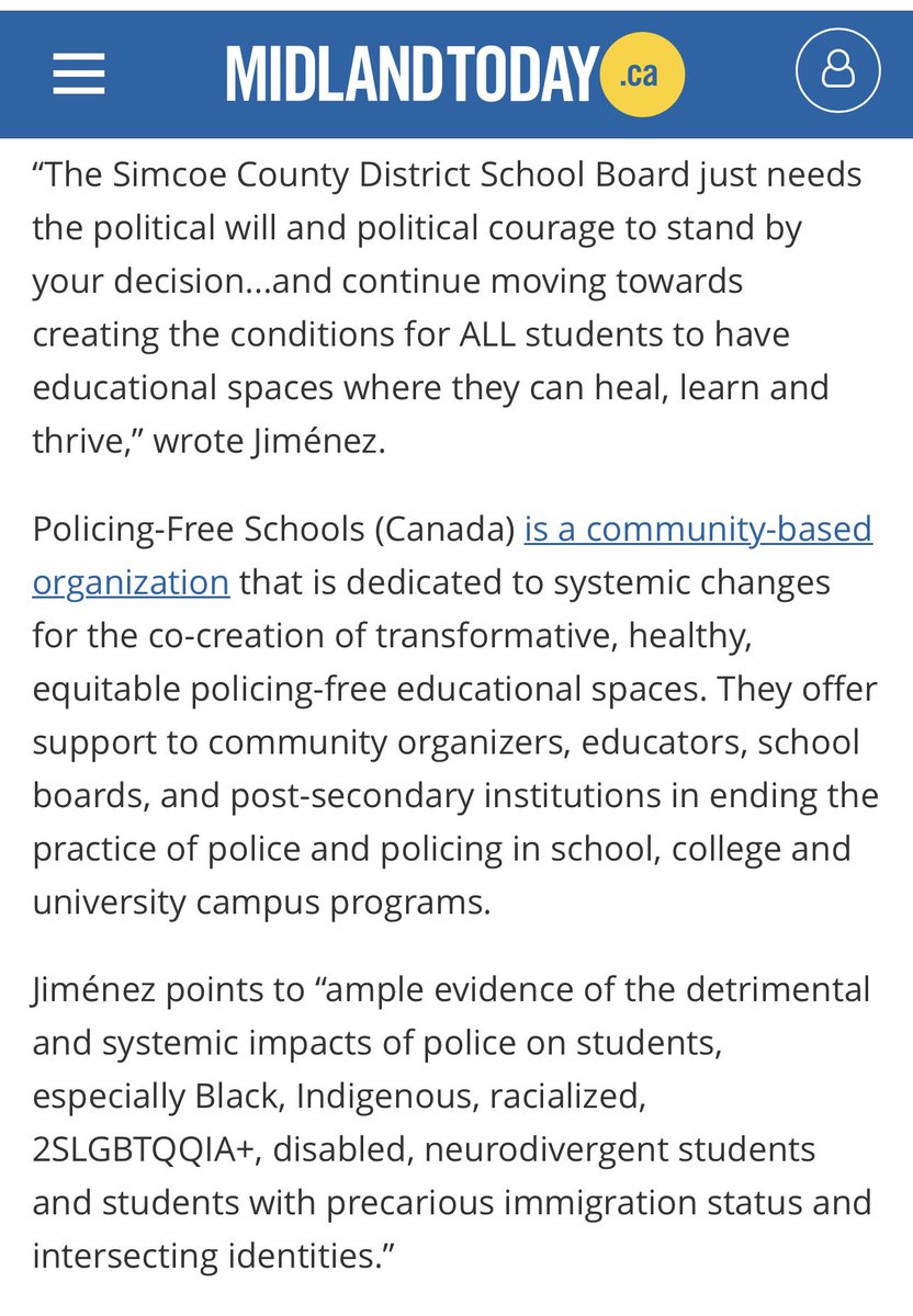 In solidarity with our Simcoe County-based partners @RacismSimcoe and @UPliftBlackOrg

📣Maintaining the removal of police-in-school programs is just one of the multiple necessary steps towards policing-free schools.

#PoliceFreeSchools
#PolicingFreeSchools
#PolicingFreeSchoolsCA