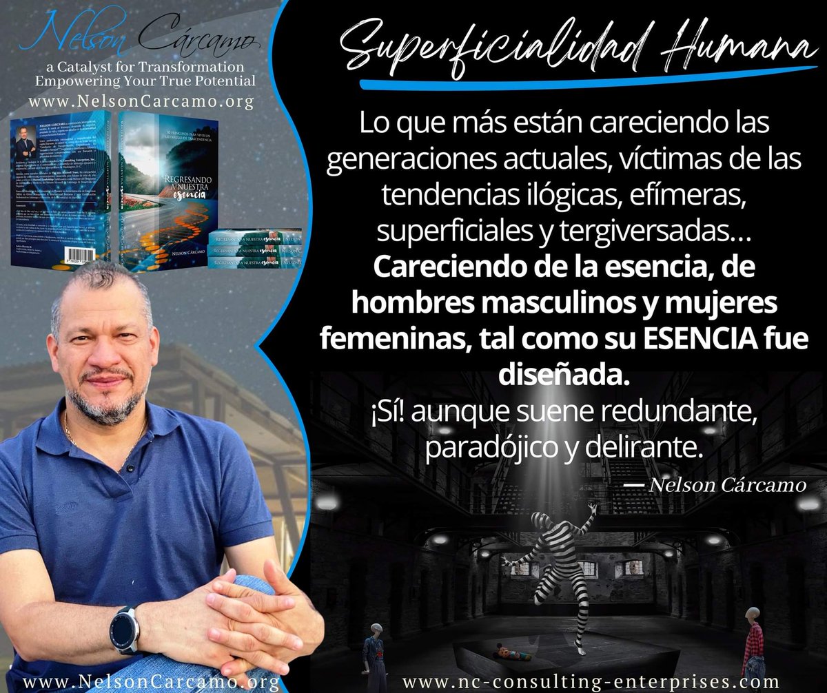 NCarcamo007's tweet photo. Lo que más están careciendo las generaciones actuales, víctimas de tendencias ilógicas, efímeras, superficiales y tergiversadas
Careciendo de esencia, de hombres masculinos y mujeres femeninas, tal como su ESENCIA fue diseñada.
¡Sí! Aunque suene redundante, paradójico y delirante https://t.co/Wky1h9rm6l