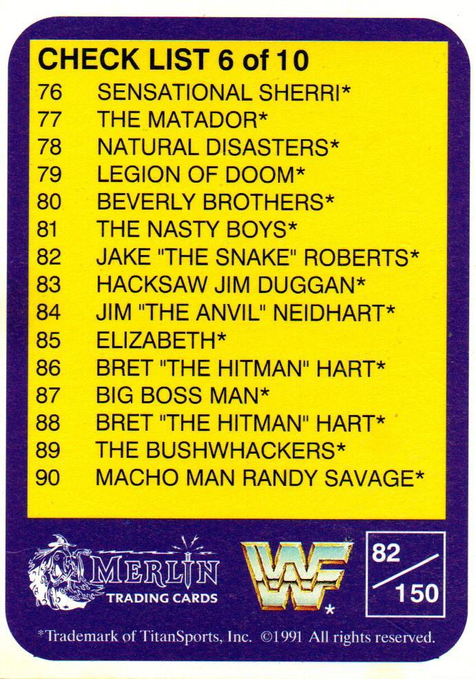 Jake 'The Snake' Roberts 🐍 
Merlin Trading Card 1991 #wwf #wwe #jakethesnakeroberts