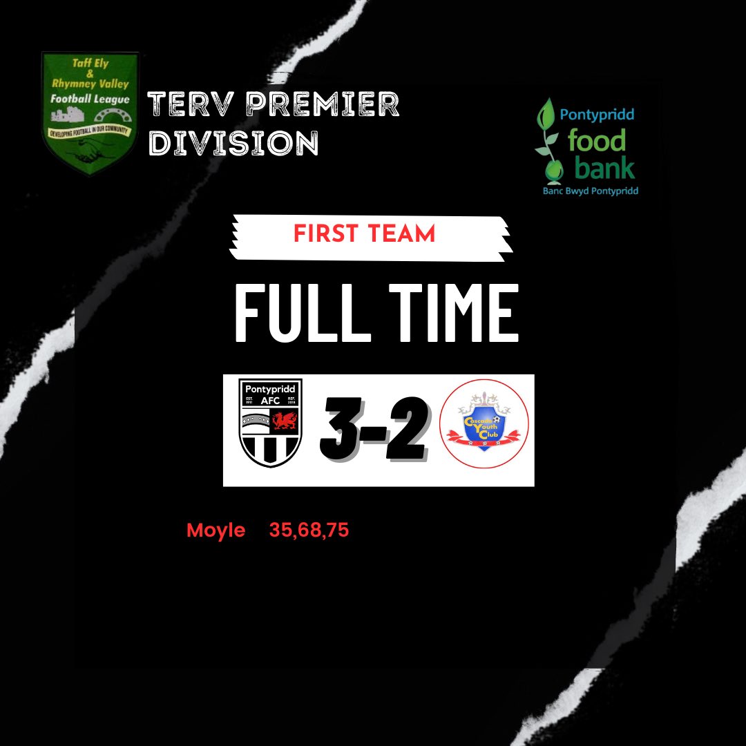 PontypriddAFC's tweet photo. Full Time⚽️

An unbelievable performance from the lads sees them take all three points! 

A special mention to our very own Ashley Moyle who's hatrick today takes him to 15 league goals this season, pitting him top of the scoring charts! Outstanding👏🏻 https://t.co/225OovagJq