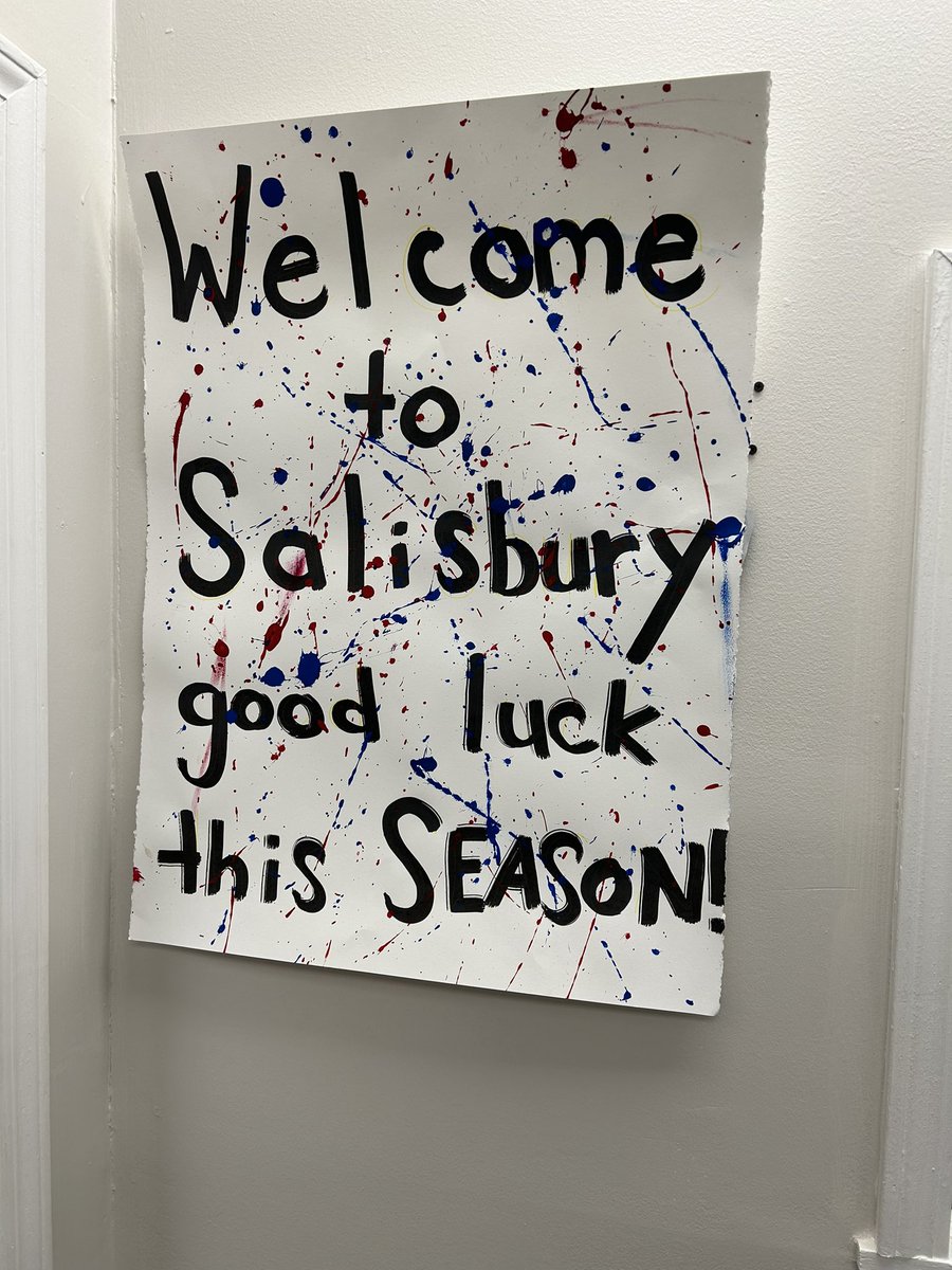 The sign stays! After we laughed at our efforts for SAC Sportsmanship Week, @CoachPerron42 hung “the sign” up in our office and slaps it every day for good luck. The sign is 14-1 with three wins at the buzzer and a SAC title 💍 #OnlyUs