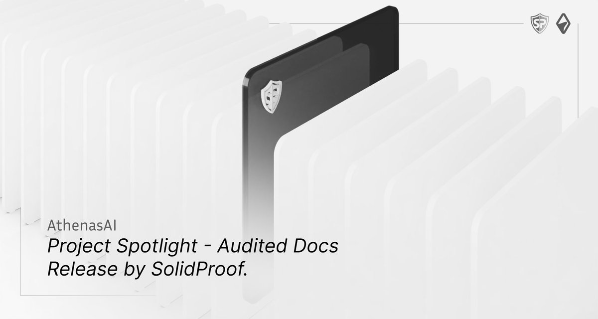 We are happy to announce that we have completed the smart contract audit for <a href="/Athenas_ai/">Athenas AI</a>

Need an audit?
solidproof.io/contact

Check out the full audit report here:
app.solidproof.io/projects/athen…

$ATH #Athenas #AI #Chadgpt #NVIDIA #SmartContracts #Blockchain #AthenasAI