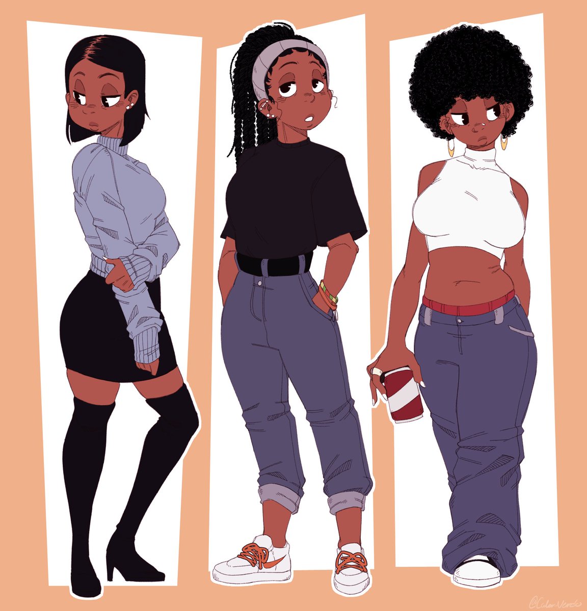 saw some outfits on pinterest so I drew myself in them cuz it's time for a makeover to better my mental health