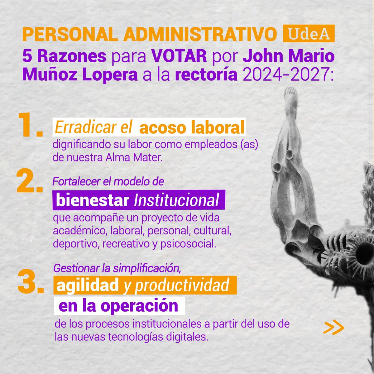 john_mario_'s tweet photo. 🙋‍♀️🙋🙋‍♂️El personal de carrera administrativa, trabajadores oficiales, libre nombramiento y remoción, provisionales y temporales; tiene el derecho a ejercer su voto este 12 de marzo. 
Desde esta candidatura, estamos trabajando por la dignificación de la labor que realizan #UdeA👇👇 https://t.co/k4FbUiPcnU