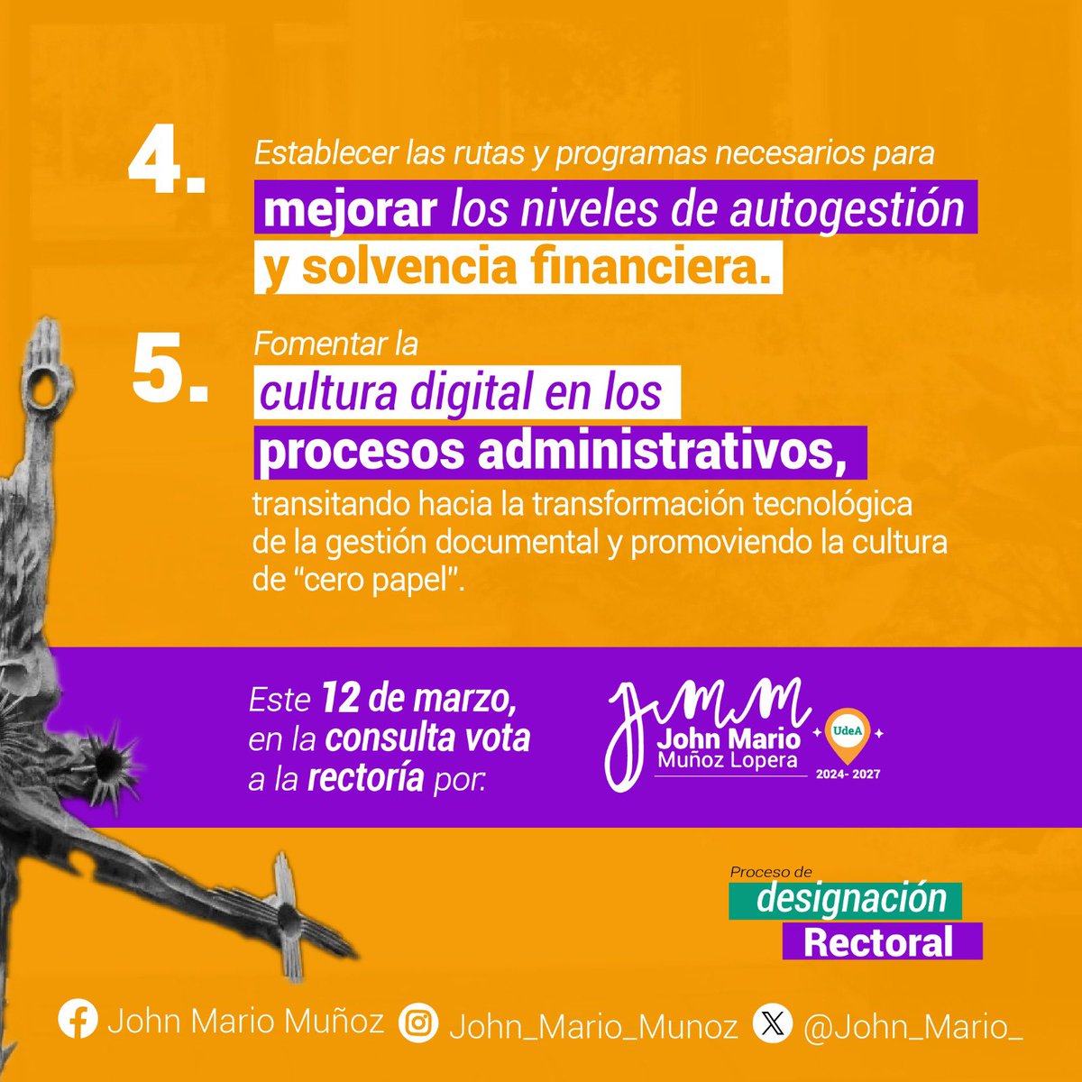 john_mario_'s tweet photo. 🙋‍♀️🙋🙋‍♂️El personal de carrera administrativa, trabajadores oficiales, libre nombramiento y remoción, provisionales y temporales; tiene el derecho a ejercer su voto este 12 de marzo. 
Desde esta candidatura, estamos trabajando por la dignificación de la labor que realizan #UdeA👇👇 https://t.co/k4FbUiPcnU