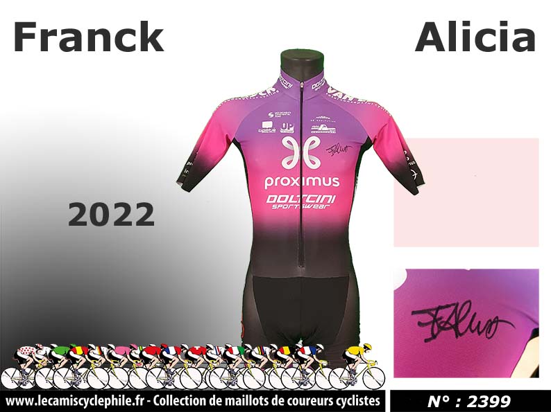 camiscyclephile's tweet photo. Combinaison de @AliciaFranck équipe @CxProximus 2022 signée. 
Découvrez les 2400 maillots de ma collection sur : https://t.co/Ef2ypnTyIZ https://t.co/Tdfj8UCNvc