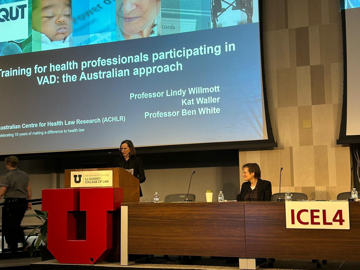 Great presentation by @WillmottLindy on #VAD mandating training in Australia. Unique internationally because doctors must complete this training before they can provide #assisteddying in Australia. #ICEL4 @HealthLawQUT