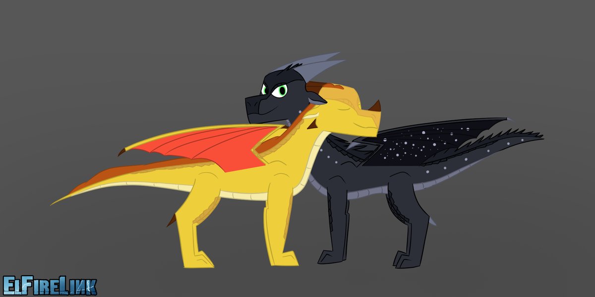 ElFireLink's tweet photo. Sunny X Starflight - 03/09/2024 #WingsofFire #art #fanart #dragons #starflight #sunny https://t.co/6Ff5geqcm4