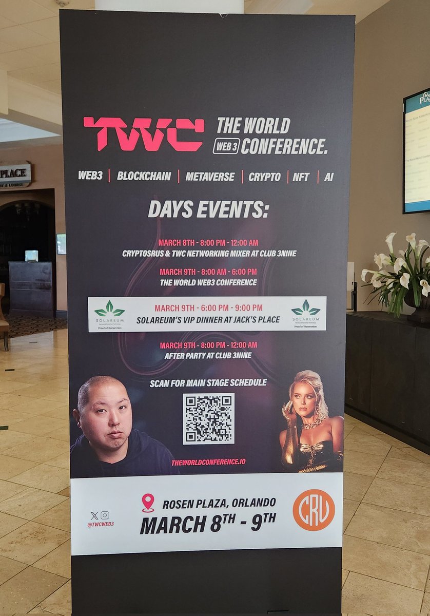 Conference Day!!  <a href="/TWCWeb3/">The World Web3 Conference</a>
#crypto #blockchain #NFT #AI #Web3 #metaverse