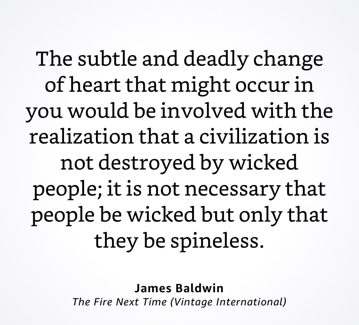The reason James Baldwin remains popular over the years is his writing really is timeless. Reading him again makes me wish we knew what he would be saying now. I mean he had the coward @robportman figured out decades ago #spineless #JamesBaldwin