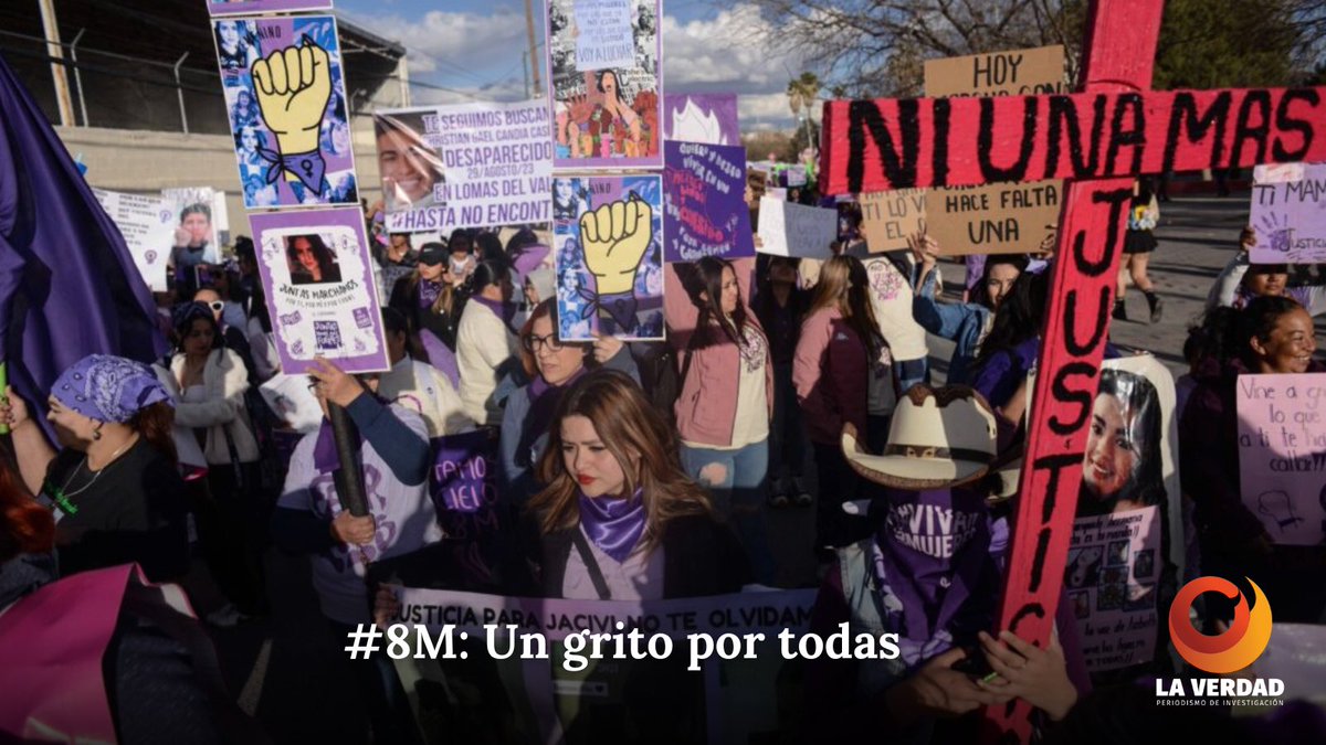 LaVerdadJz's tweet photo. 🟣 #Mujeres | #8M: Un grito por todas 📲https://t.co/pW706UWu5L

Las mujeres volvieron a tomar las calles, lo hicieron por todas. Este 8 de marzo caminaron con exigencias de justicia por las desaparecidas y las asesinadas, con reclamos por los derechos de las mujeres… https://t.co/opX54gknaB