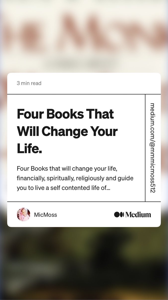 ingreen_blue's tweet photo. “Four Books That Will Change Your Life.” by MicMoss
https://t.co/zFESNalWVw https://t.co/SS9lGwtOL1