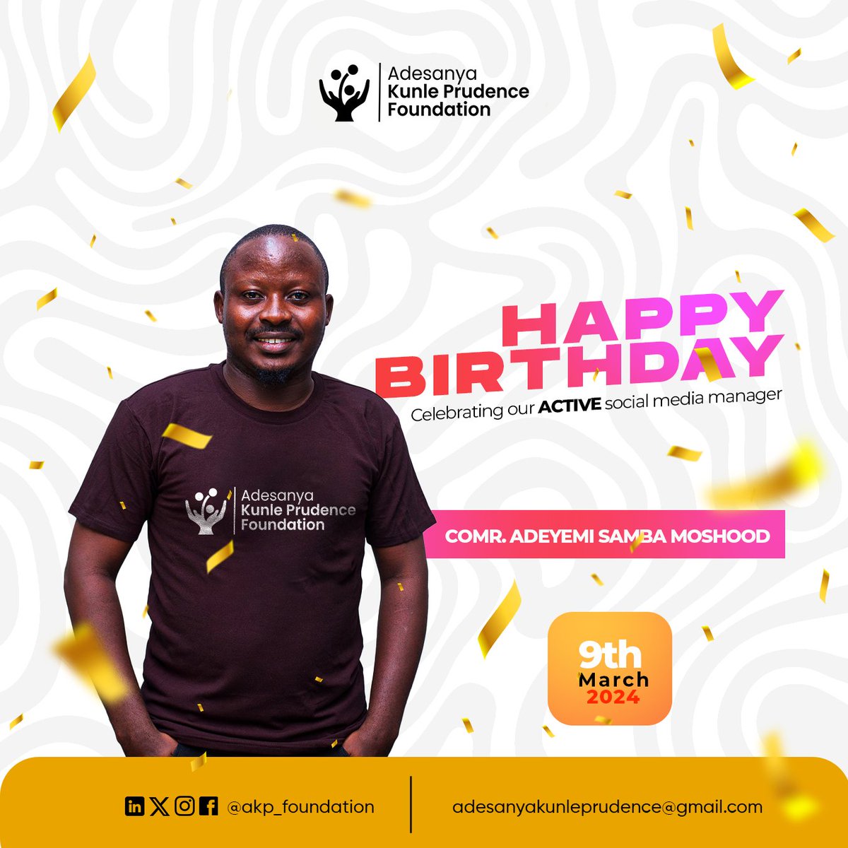 Wishing our phenomenal Content Creator/Social Media Manager, a day as extraordinary as the content he crafts!  Your creativity and dedication light up our world. May this birthday be filled with joy, inspiration, and all the success you deserve. Happy Birthday <a href="/samba_adeyemi/">Comrade Samba A. Moshood</a>