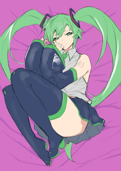 ミクさんWIP2枚目は修正前ラフ 