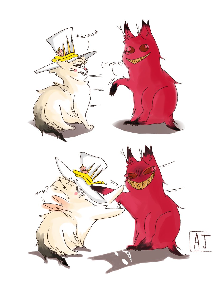 -srry, but am also got tangled on the cursed cat trend ft. luci 📻🍎

#RADIOAPPLE #CursedCatAlastor