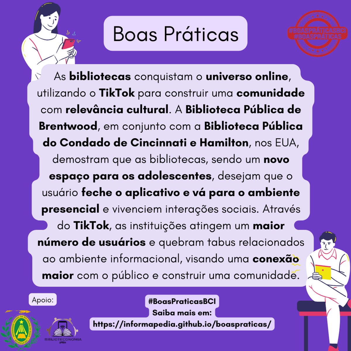 BoasPraticasBCI's tweet photo. A sua biblioteca tem tiktok? Nos Estados Unidos algumas já estão se adaptando a essa nova era! 📲📖

#boaspraticas #boaspraticasbci #leitura #literatura #livro #biblioteca #boaspraticasbp #bibliotecapublica #ufmg #ufrn #eua #brentwood #cincinnati #hamilton https://t.co/UXuDTxBHoD