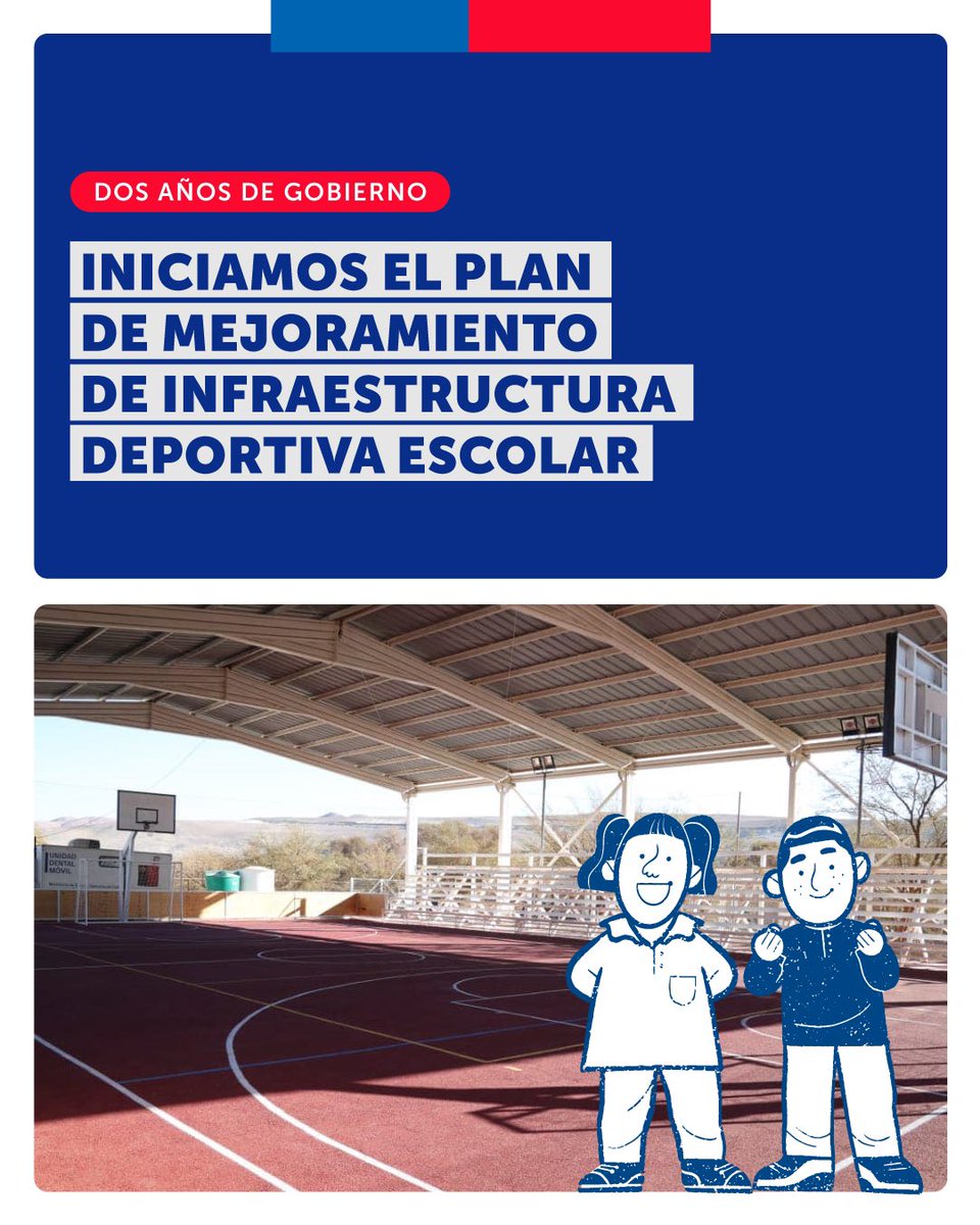 Ministerio del Deporte (@mindepchile) on Twitter photo #ChileAvanzando 🇨🇱 Tras el compromiso asumido por el Presidente <a href="/gabrielboric/">Gabriel Boric Font</a>, iniciamos la ejecución del Plan de Mejoramiento de Infraestructura Deportiva Escolar.
Sigue leyendo y conoce de qué trata esta importante medida 👇 #ChileAvanzando 🇨🇱 Tras el compromiso asumido por el Presidente <a href="/gabrielboric/">Gabriel Boric Font</a>, iniciamos la ejecución del Plan de Mejoramiento de Infraestructura Deportiva Escolar.
Sigue leyendo y conoce de qué trata esta importante medida 👇