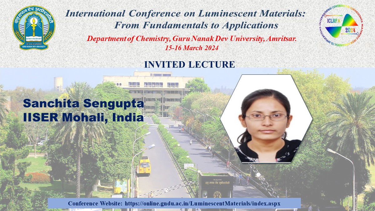 ICLMFA 2024 (@iclmfa2024) on Twitter photo Sanchita Sengupta from <a href="/IiserMohali/">IISER Mohali</a> will be delivering lecture in ICLMFA 2024. Her research area is focused on Functional Organic Materials. 
<a href="/ssglabiiserm/">Sanchita Sengupta</a> <a href="/LOCI_consortium/">LOCI</a> <a href="/ChemSoc_GNDU/">Chemical Society</a> <a href="/gndu_amritsar/">GNDU Amritsar, India</a> Sanchita Sengupta from <a href="/IiserMohali/">IISER Mohali</a> will be delivering lecture in ICLMFA 2024. Her research area is focused on Functional Organic Materials. 
<a href="/ssglabiiserm/">Sanchita Sengupta</a> <a href="/LOCI_consortium/">LOCI</a> <a href="/ChemSoc_GNDU/">Chemical Society</a> <a href="/gndu_amritsar/">GNDU Amritsar, India</a>
