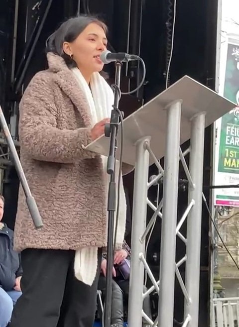 BeyondSkin's tweet photo. "Standing here as a young Afghan woman artist in #Belfast #CityofMusic with the freedom I now have is a victory for me and all the women in #Afghanistan.
Do all you can with your city of music title to preserve, rebuild, and celebrate Afghan culture in this safe harbour"
Alina https://t.co/2l9Dt6CePh