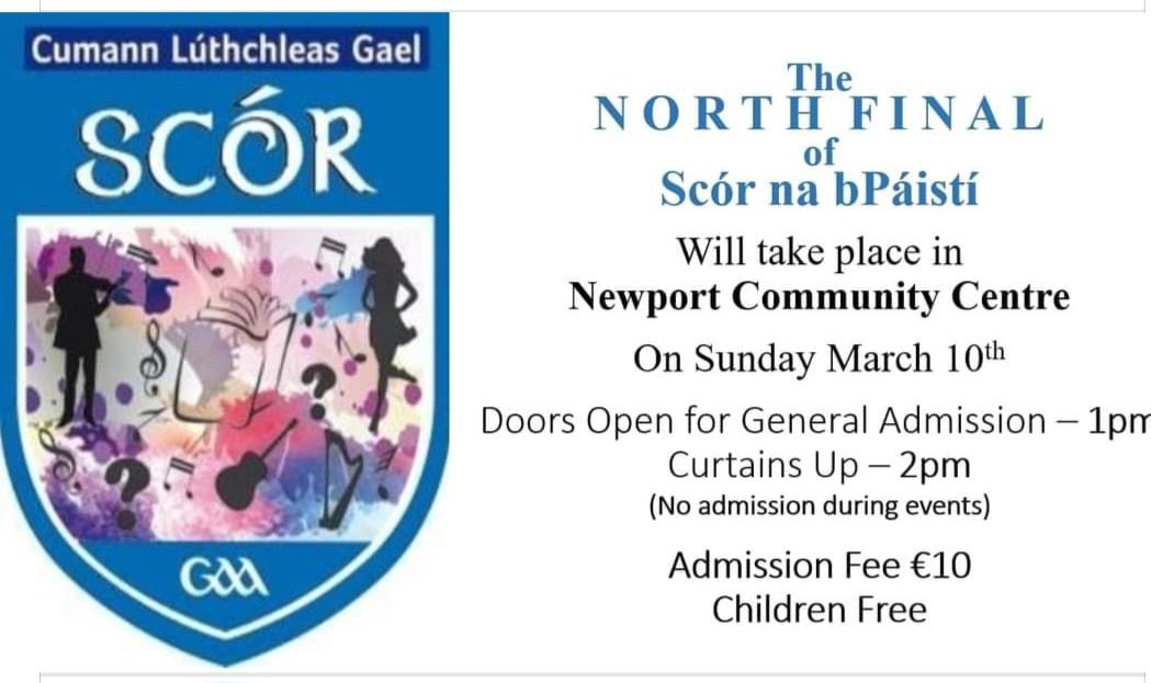 The very Best of Luck to all the children representing Toomevara in the North Final of Scór na bPáistí this Sun 10th at 2pm in Newport. . Maith thú 👏 

#GAAGaeilge  #GAAScór 
#FSMD  #SNAG