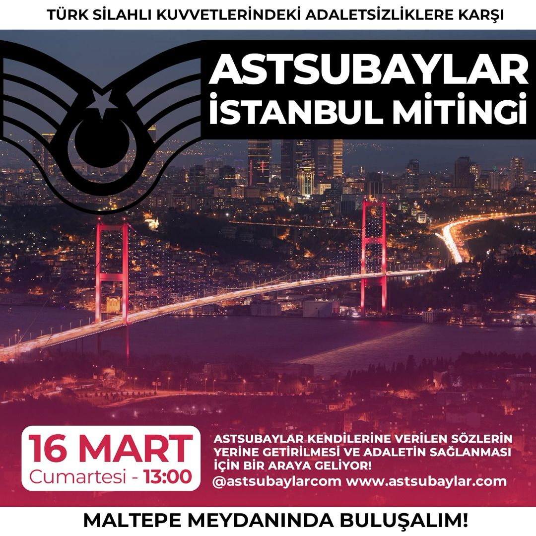 vuraleml's tweet photo. #AstsubaylarİstanbuldaBuluşuyor
16 MART MALTEPE
HAK HUKUK ADALET
İSTİYORUZ
YÜCE TÜRK MİLLETİ
SİZLERİDE BEKLİYORUZ
🇹🇷🇹🇷🇹🇷🇹🇷🇹🇷🇹🇷🇹🇷🇹🇷🇹🇷 https://t.co/PYHQNx9Vmc
